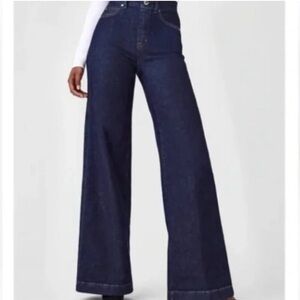 NWT SPANX Dark Blue Wide Leg Jeans small